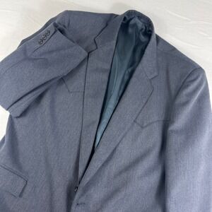 Circle S Dallas Texas Mens Western Sport Coat Blazer Gray Herringbone Size 46L